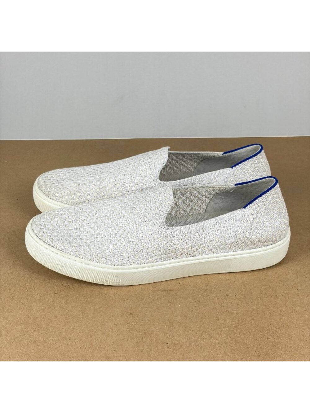 Rothy's The Sneaker Light Gray Slip On Shoes Womens 10 Casual Comfort Knit